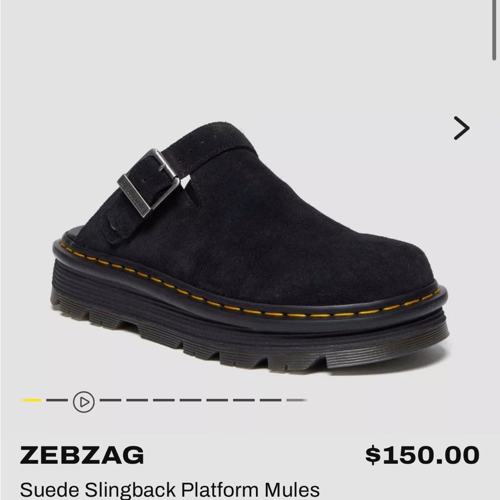 Zebzag Black Suede Slingback Platform Mules